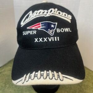 New England Patriots Super Bowl XXXVIII Champions NFL Black Baseball Cap